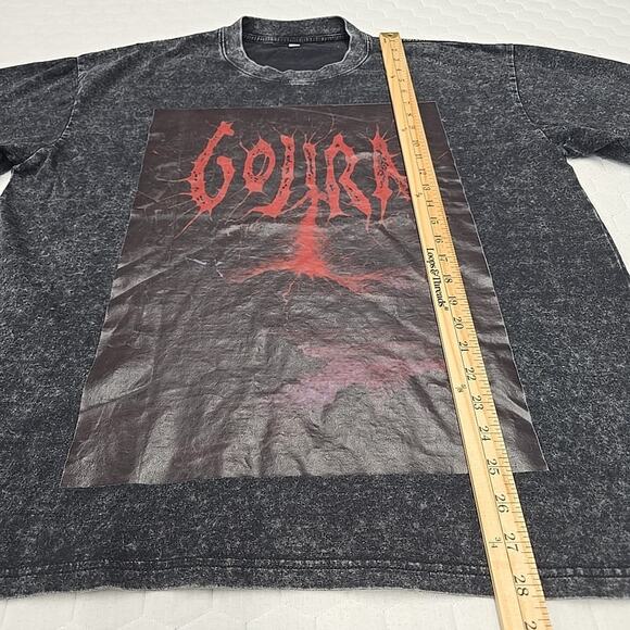Gojira Band Mens Lightning Strike T-shirt Sz L Acid Black French Heavy Metal - Picture 4 of 6